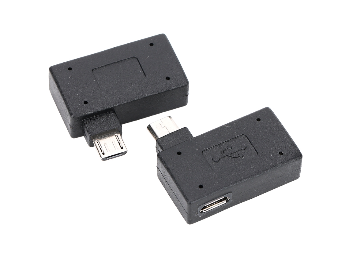Adaptador (micro Usb De 90° Para Usb Otg Com Alimentação Elétrica)
