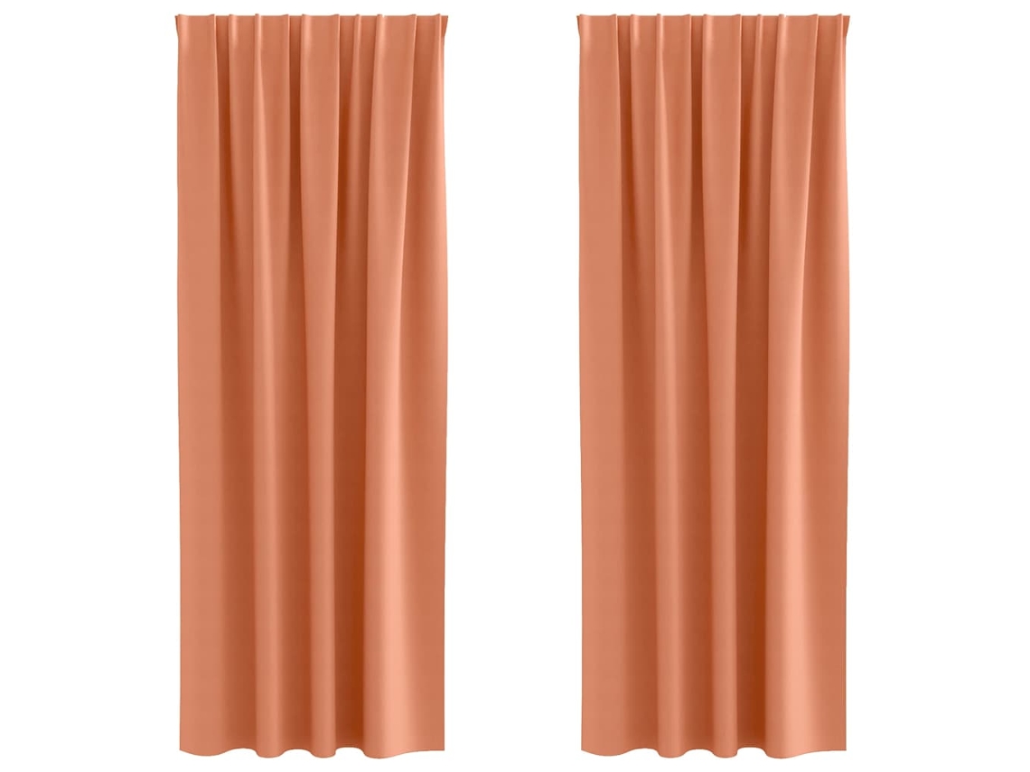Maison Exclusive - Cortinas Blackout Com Argolas 2 Pcs Terracota 260 X 140 Cm
