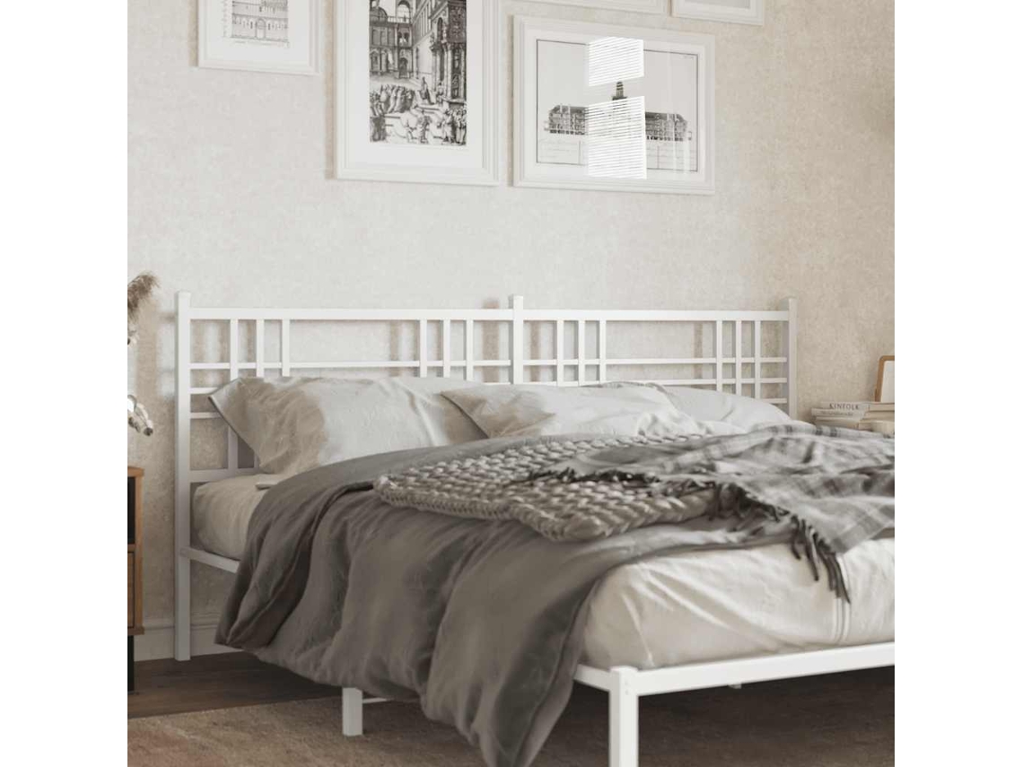 Vidaxl Cabeceira De Substituição 193 Cm Metal Branco