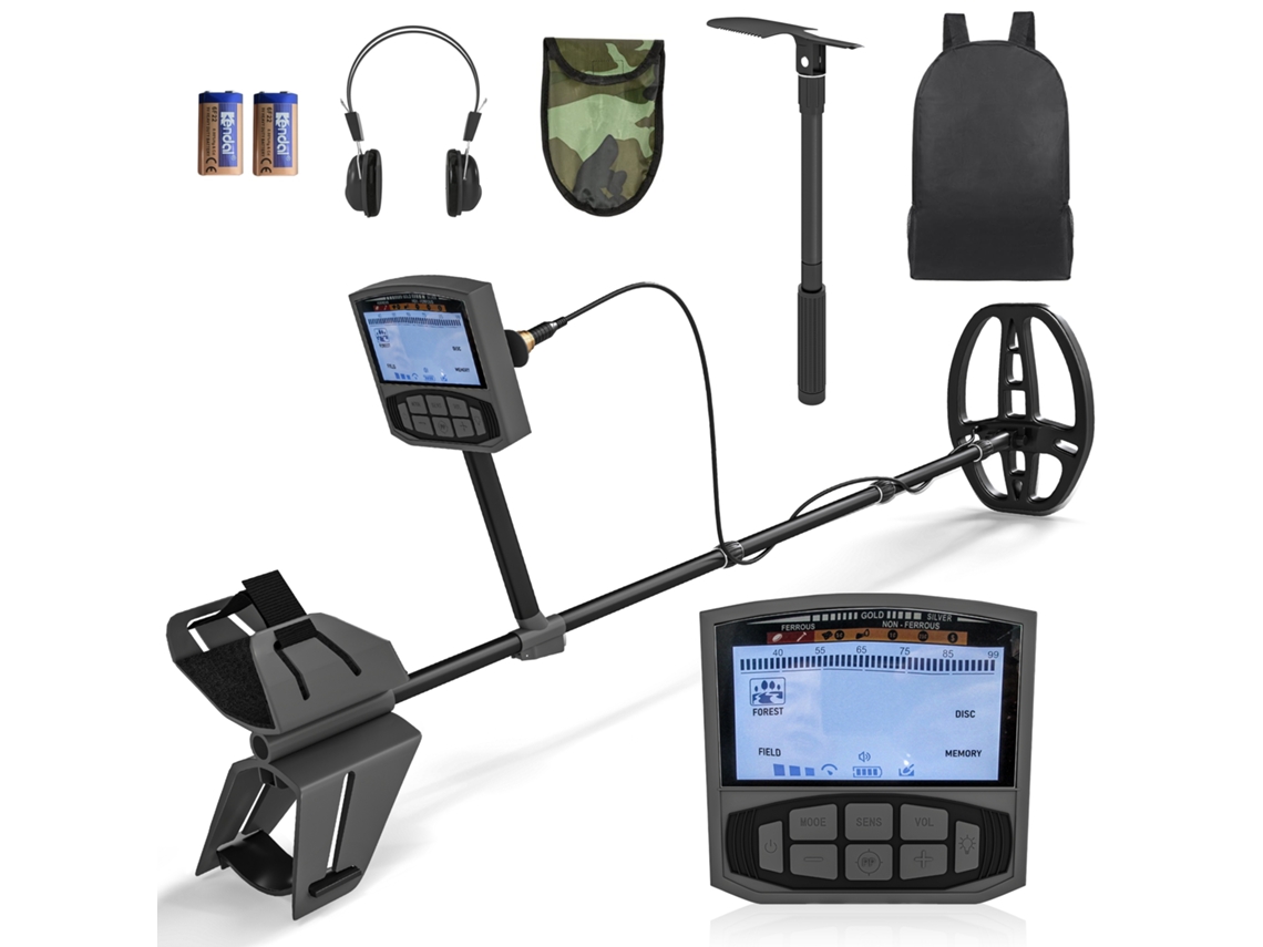 Detector De Metais Profissional Com 5 Modos, Classificação Ip68 De Resistência À Água E Visor Lcd Retroiluminado.
