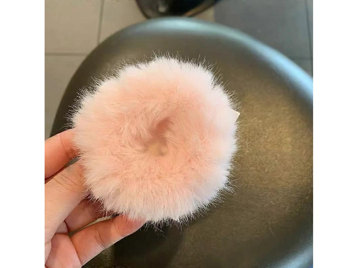 Elástico Plush Anel de Cabelo Coelho Falso Mink Scrunchies | S/MARCA