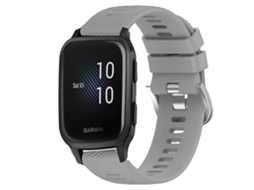 Pulseira De Relógio Lurelia Para Garmin Venu Sq 20 Mm Silicone Cinza