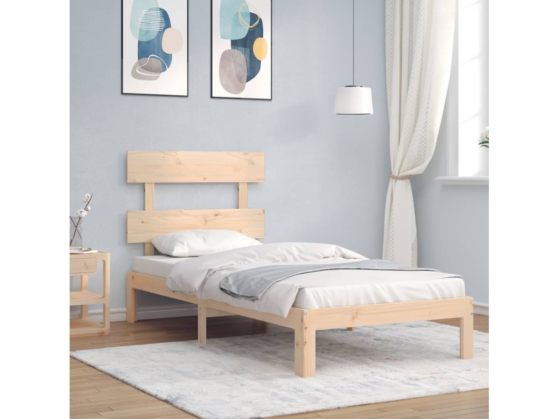 Cama Sem Colchão 90x200 Cm Madeira De Pinho Maciça