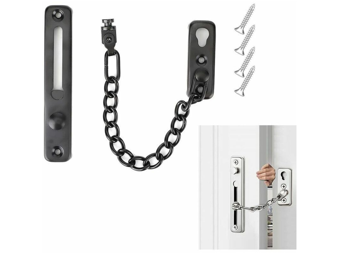 Corrente De Proteção Para Fechadura Porta, Antifurto Segurança Com Deslizante Porta Interna Residencial Parafusos.