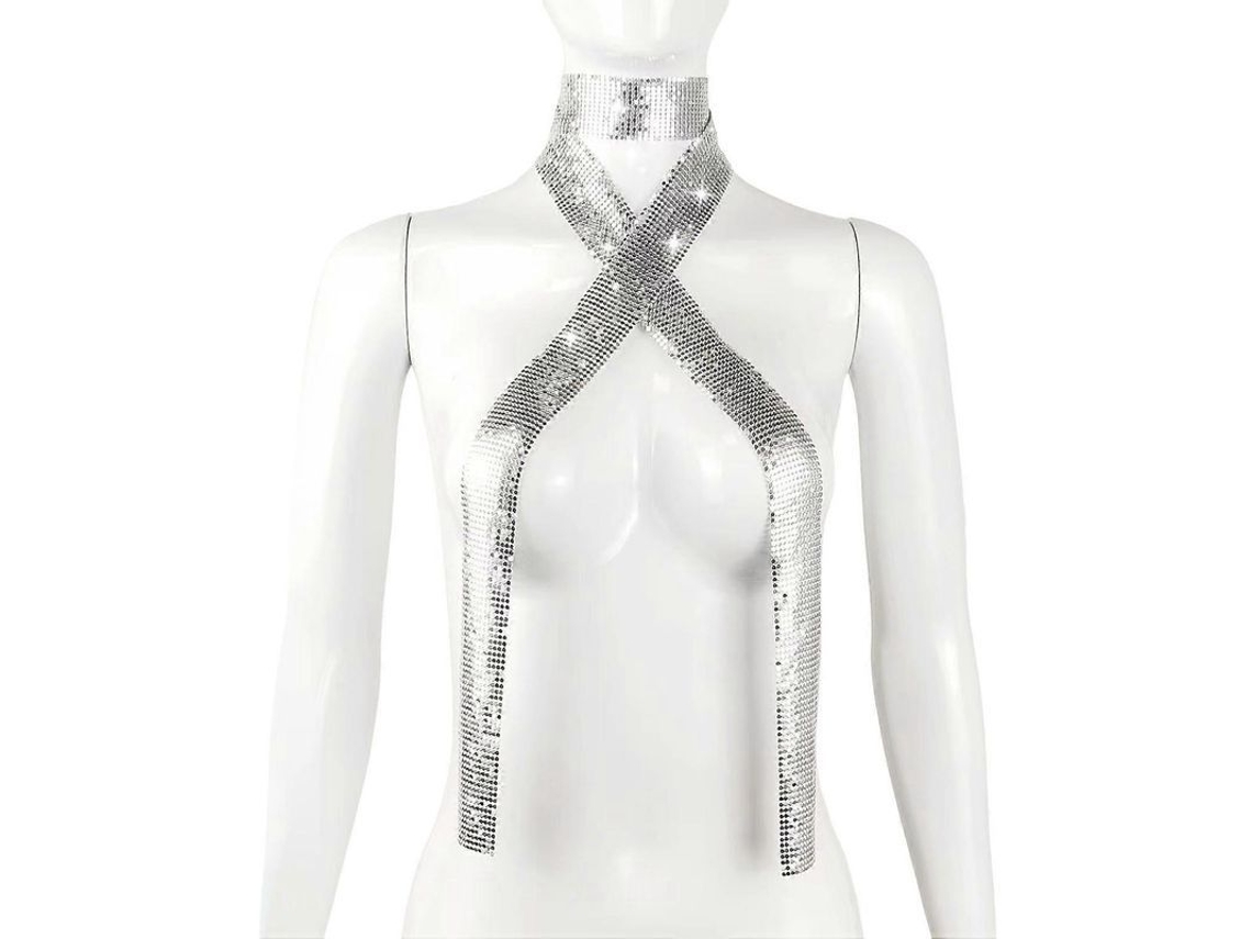 2026 bufanda Collar de Lentejuelas de Aluminio Ligero Diseño Brillante Decorativo Unisex para Hombres Y Mujeres