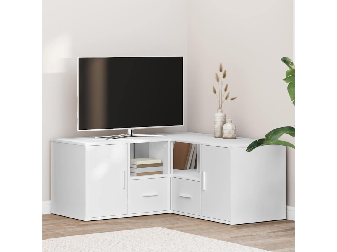 Vidaxl Armário De Canto 160x40x45 Cm Derivados De Madeira Branco