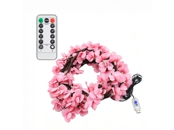 Cordão De Luzes Artificiais Com Flores De 1,6 Metro, 72 Luzes, Controle Remoto Usb, Ideal Para Decorar O Local De Um Casamento.