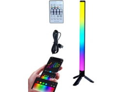 Luminária de mesa com iluminação LED RGB, lâmpada LED, microfone, ambiente RGB