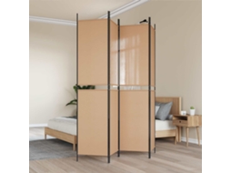 Vidaxl Divisória De Quatro Painéis Bege 200 X 220 Cm Tecido