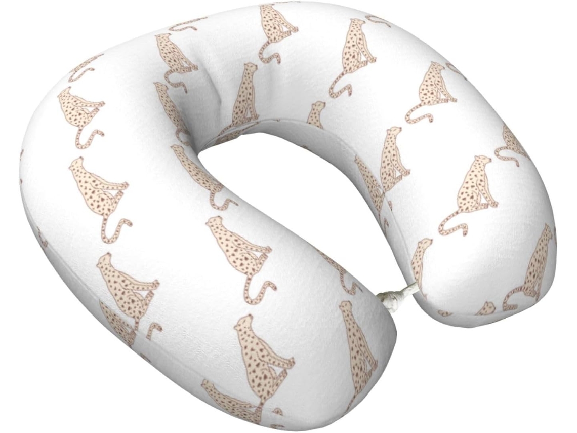 Travesseiro de Viagem Vosery com Estampa Leopardo Suporte Conforto | S/MARCA