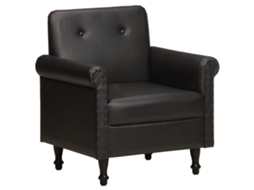 Vidaxl Poltrona Couro Genuíno Preto