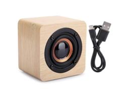 Caixa De Som Portátil Sem Fio Em Cubo De Madeira Com Fonte De Alimentação Usb Olysi Shop