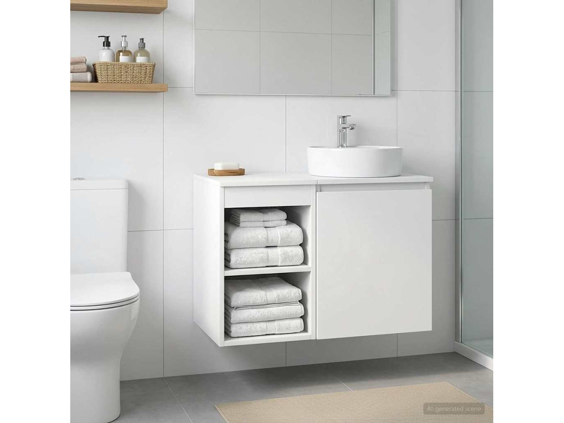 Vidaxl Armário De Banheiro Intermediário Branco 30 X 44,5 X 50 Cm