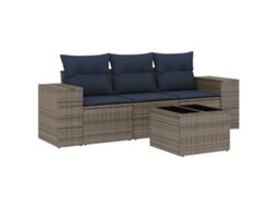 Conjunto de Sofá Jardim 4 Peças Almofadas Rattan Sintético MAISON EXCLUSIVE