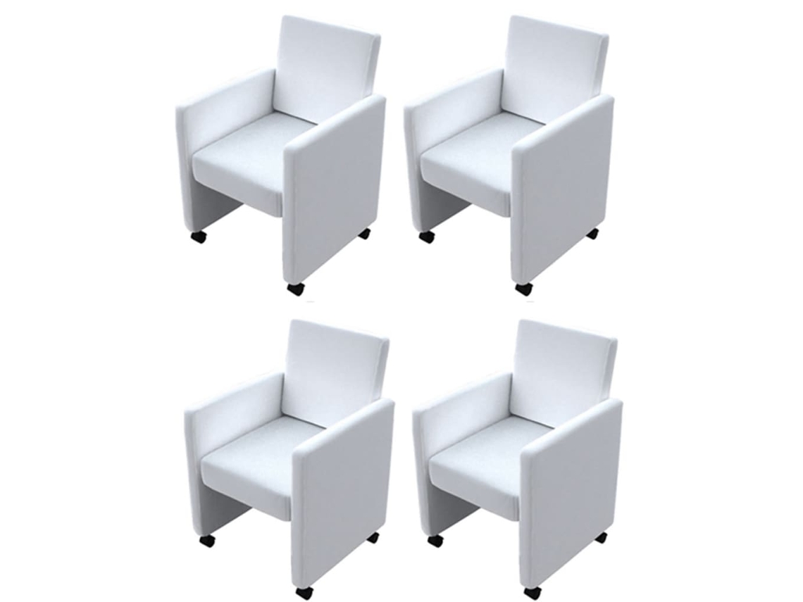 Dining Chair, Dining Chairs Vidaxl Branco Couro Artificial (n/a)