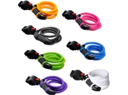 Cadeado de bicicleta de alta segurança Slowmoose com combinação de 5 dígitos, ideal para ciclismo ao ar livre, 1,2 m x 12 mm, branco