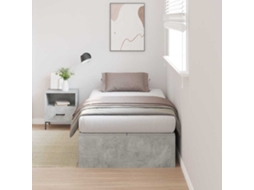 Vidaxl Estrado De Cama Com Arrumação Com Porta Cinzento 80 X 200 Cm