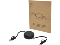 Cable Retráctil 5 En 1 Usb-c Lightning Micro Usb-a Carga Rápida 45w 100 Cm Datos Reciclado