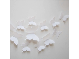 Lurelia Adesivo 3d Borboleta Infantil Pvc Removível Branco 24 Peças Quarto Jardim