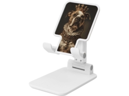 Cão Nobre Vestindo Uma Luxuosa Roupa Real Suporte Dobrável Para Celular Ângulo Ajustável Altura Portátil De Mesa