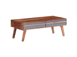 Vidaxl Mesa De Centro 110x50x40 Cm Madeira Maciça Cinzento