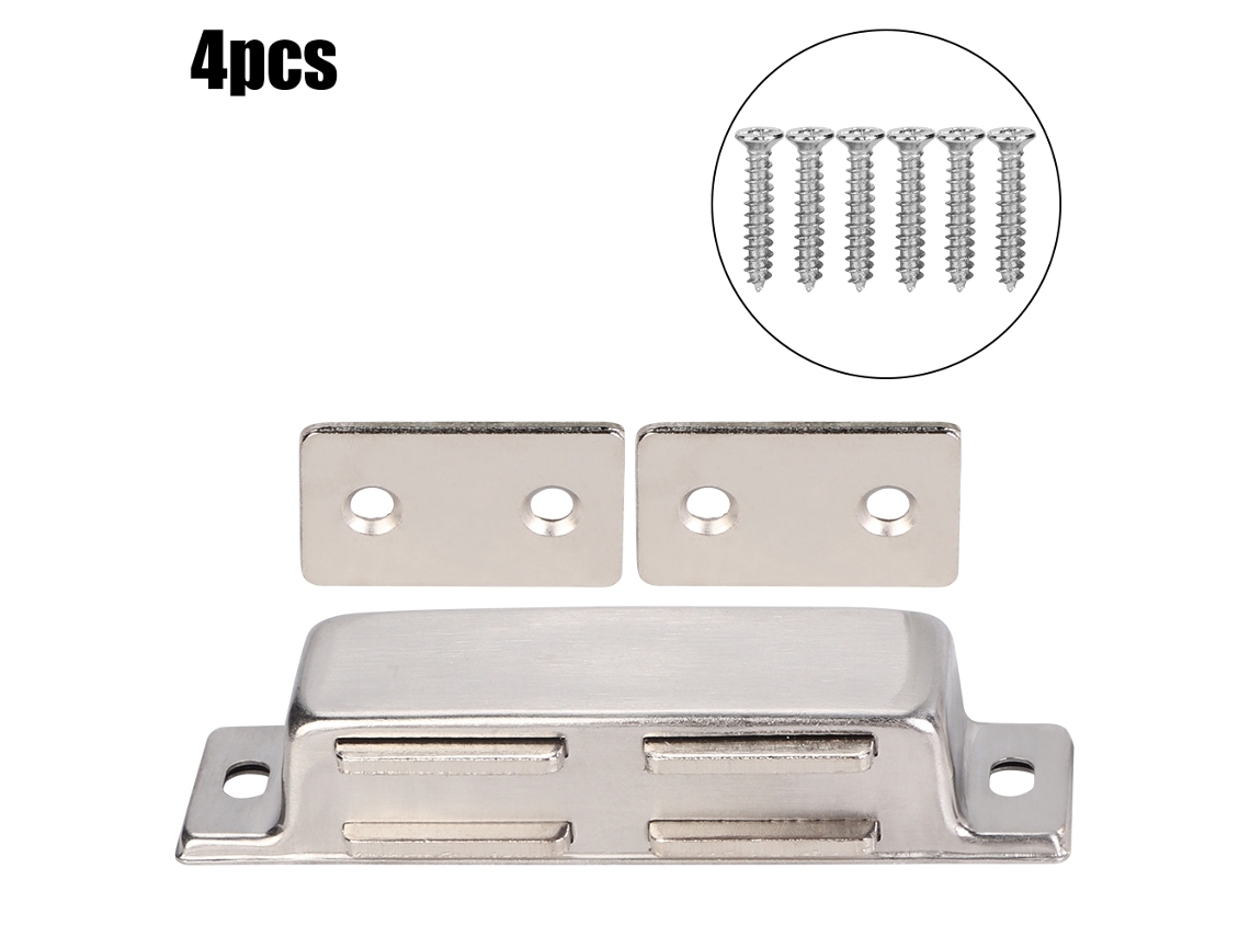 Laxiscreed Puxadores Magnéticos De Aço Inoxidável Para Armários De Portas Duplas, Pack Com 4 Peças