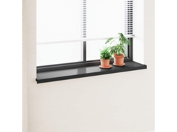 Vidaxl Soleira De Janela Preto Com Veios De Madeira 120 X 35 X 4,5 Cm