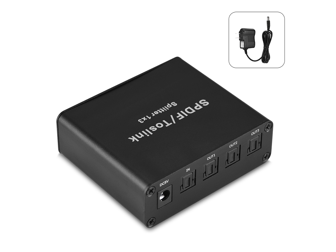 Divisor De Áudio Óptico Digital Spdif/toslink (1 Entrada 3 Saídas)