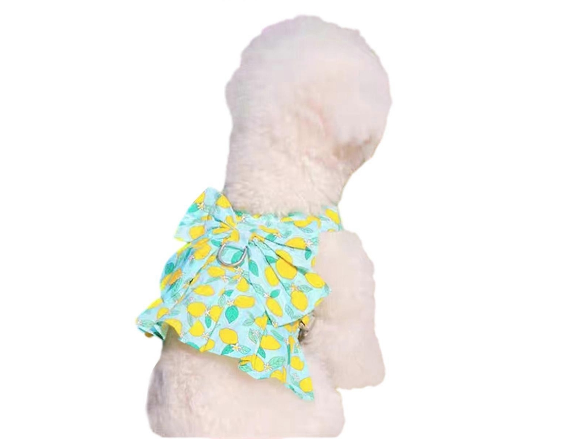Vestido Para Cães Com Laço E Trela