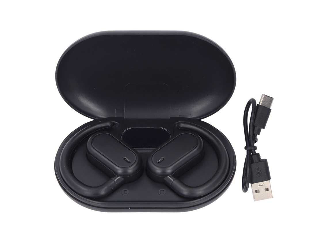 Fones De Ouvido Sem Fio Bluetooth 5.4 Ipx7 Resistente À Água Condução Óssea Subwoofer Clip On Para Esportes Preto