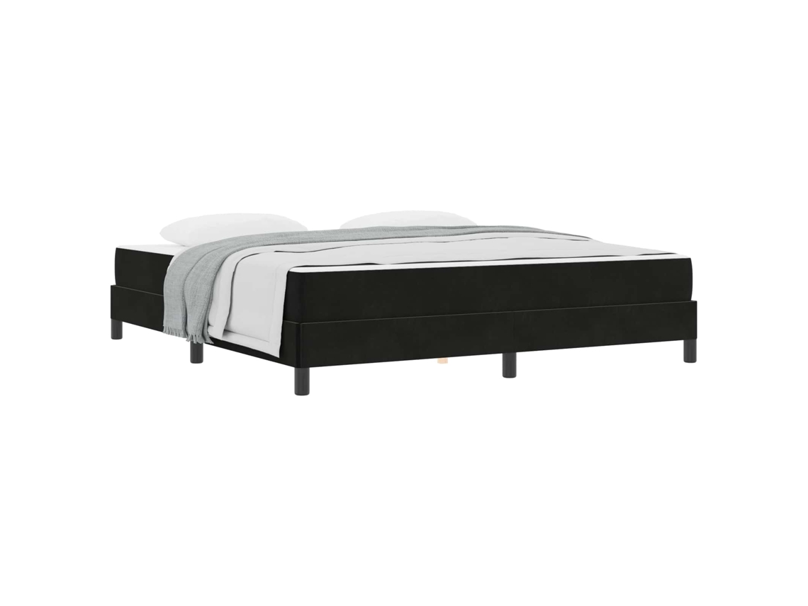 Cama Box com Colchão Preto 180 X 200 Cm Tecido MAISON EXCLUSIVE