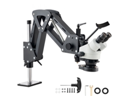 Microscópio De Precisão Multidirecional Com Zoom 7x 45x, Luz Led E Suporte Flexível Tekmaquinas