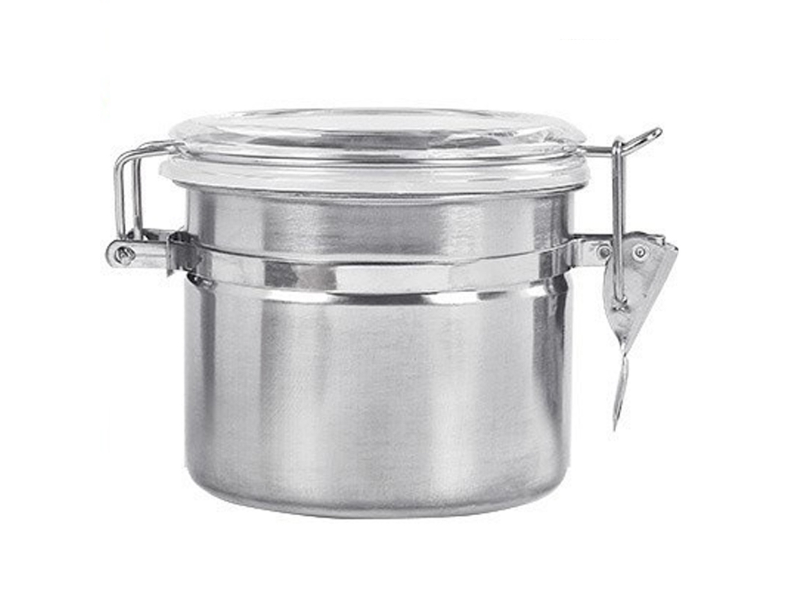 VYLARA Vasilhas De Cozinha Em Aço Inoxidável Com Tampa De Braçadeira Hermética Top Transparente Para Armazenamento Seco De Alimentos E Despensa, Com Construç