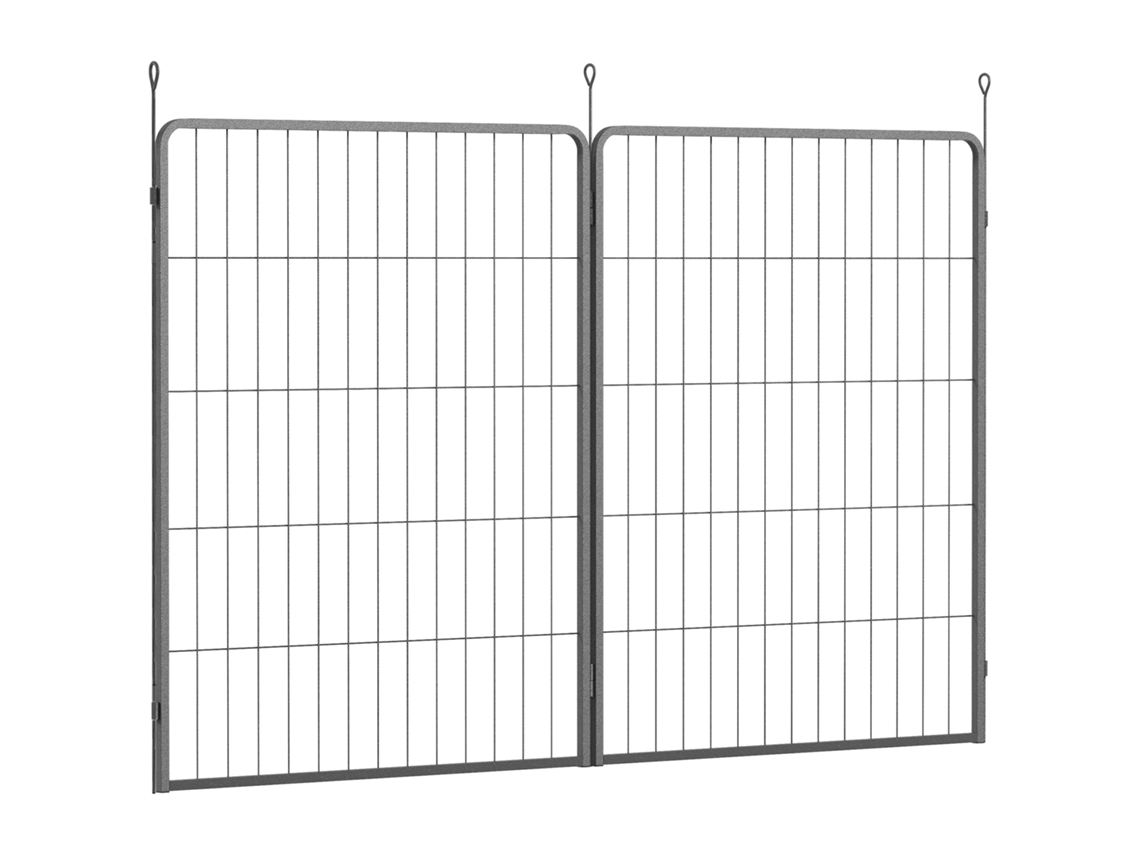Extensão 2 Painéis 80x100cm Aço Preto Cercado VOLTEDGE