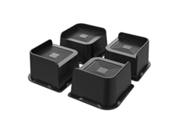 Lurelia Elevador Para Móveis, Pack Com 4, Reforçado, Em Abs, Para Cama, Sofá E Mesa, 12,2 X 12,2 Cm, Preto, Suportam Até 2268 Kg