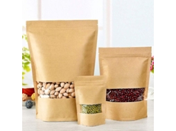 100 Sacos De Papel Kraft Premium Com Janela, Selagem Automática, Ideal Para Armazenamento De Alimentos E Presentes