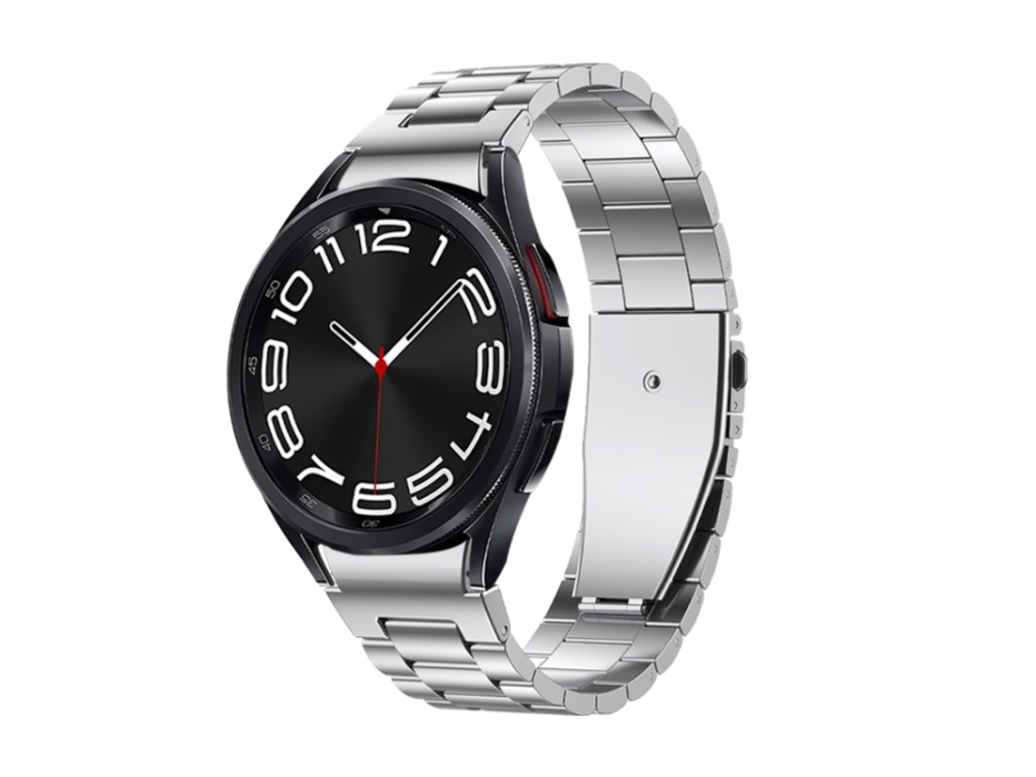 Bracelete Metal Três Tensões Prata para Samsung Galaxy Watch 6 XIAOMOYU