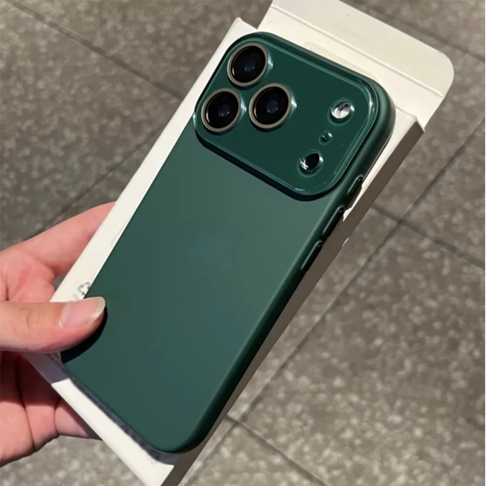 Capa De Vidro Para Câmera Do Iphone 15 Pro Max (verde Escuro), Capa Traseira Resistente A Impactos.
