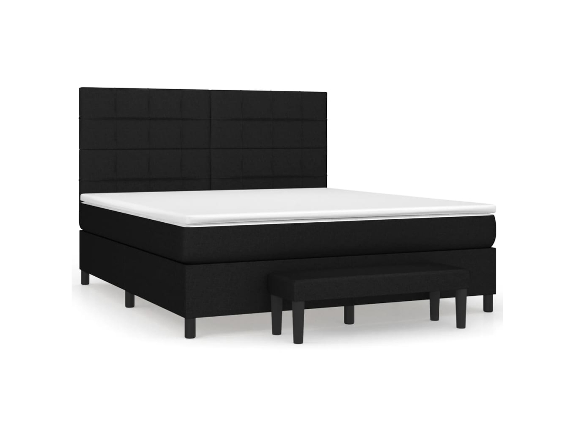 Cama com Molas/colchão 160x200 Cm Tecido Preto MAISON EXCLUSIVE