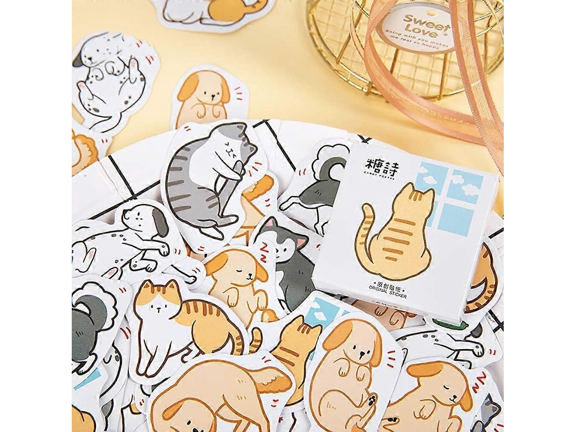 45 Peças Adesivos Fofos Em Formato De Animais De Estimação Em Formato De Desenho Animado Para Laptop, Planejador, Scrapbook, Diár Aquaforge