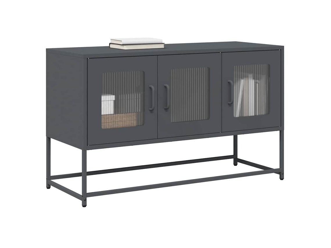 Vidaxl Móvel De Tv 100,5x39x60,5 Cm Aço Laminado A Frio Antracite