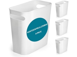 Escolha- Pote De Lixo 6 Litros - Conjunto De 4 - Plástico Durável - Pote De Lixo Para Quarto/escritório - Projeto Compacto - Punhos Para Confort