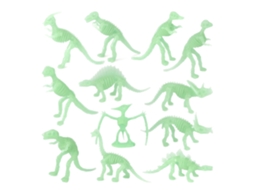 Mali 12pcs Esqueletos Fossil Dinossauros Luminosos Tiranossauro Pterossauro Brinquedos