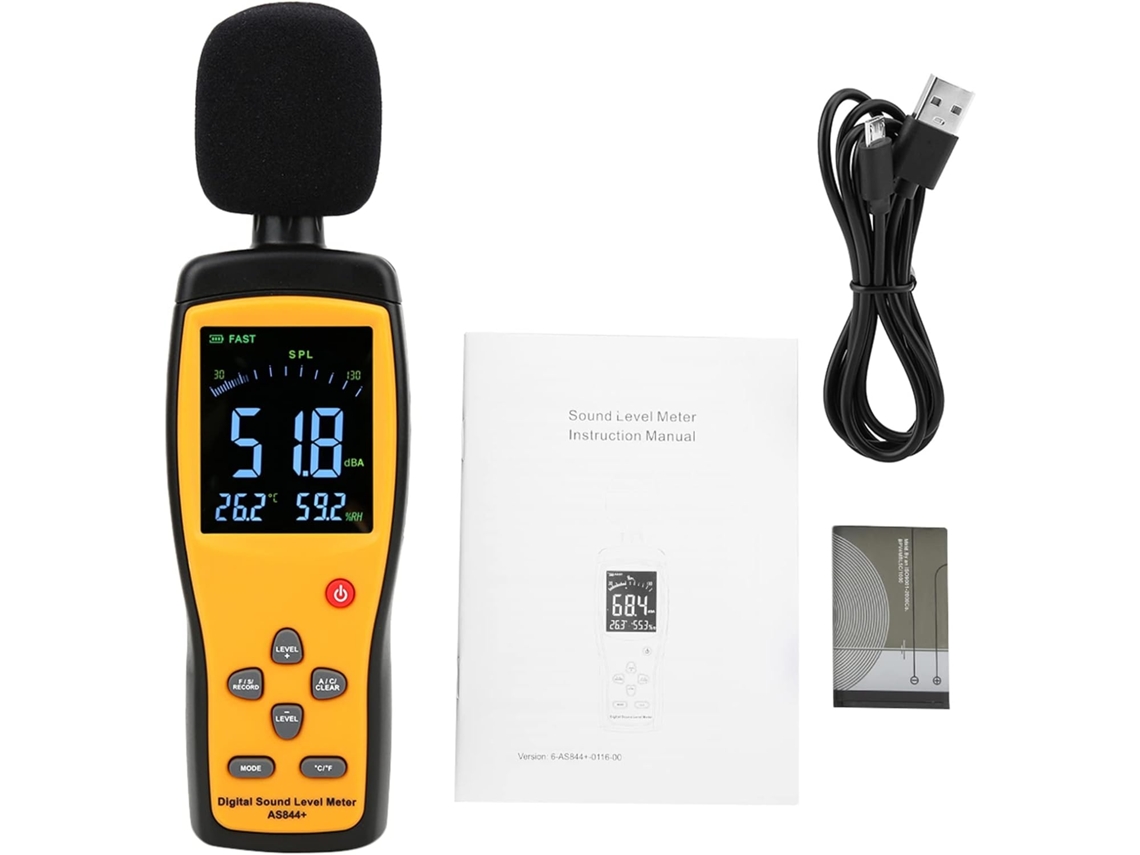 Medidor de Nível Sonoro Digital 130 Db USB SFUSHOS