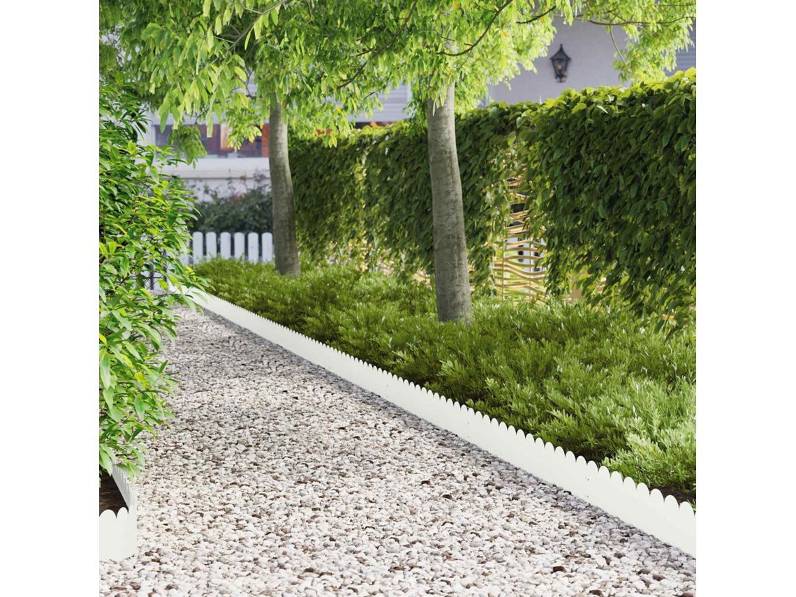 Vidaxl Acabamento Para Gramado 20 Unid. 103 X 20 Cm Aço Branco
