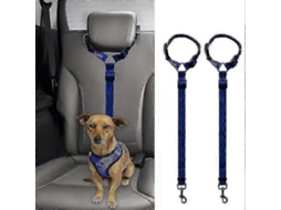 Cinto de Segurança Ajustável para Cães em Carro com Protetor Elástico, Animais Estimação, Arnês Cães. GOKOCO