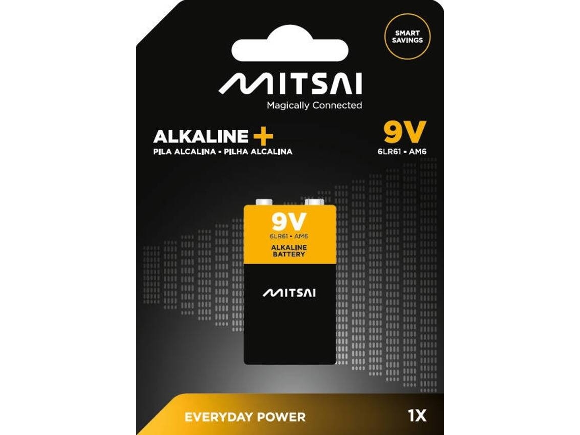 Pilhas Não Recarregáveis MITSAI 9V (9V - 1 Unidade)