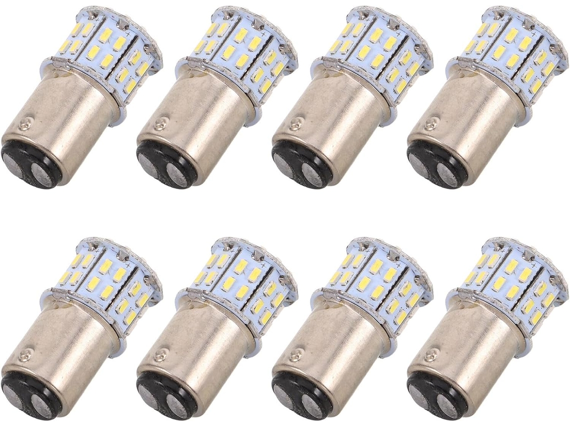 Conjunto De 8 Lâmpadas De Freio E Ré Para Carro, Incluindo Luzes De Parada E Seta, Na Cor Branca Brilhante.