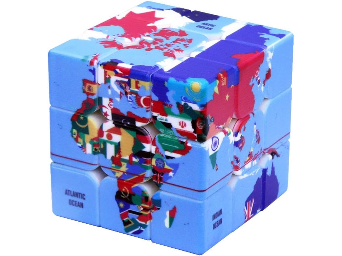 Cubo Mágico Speed ​​cube Com Mapa Mundi, Jogo De Qi gks