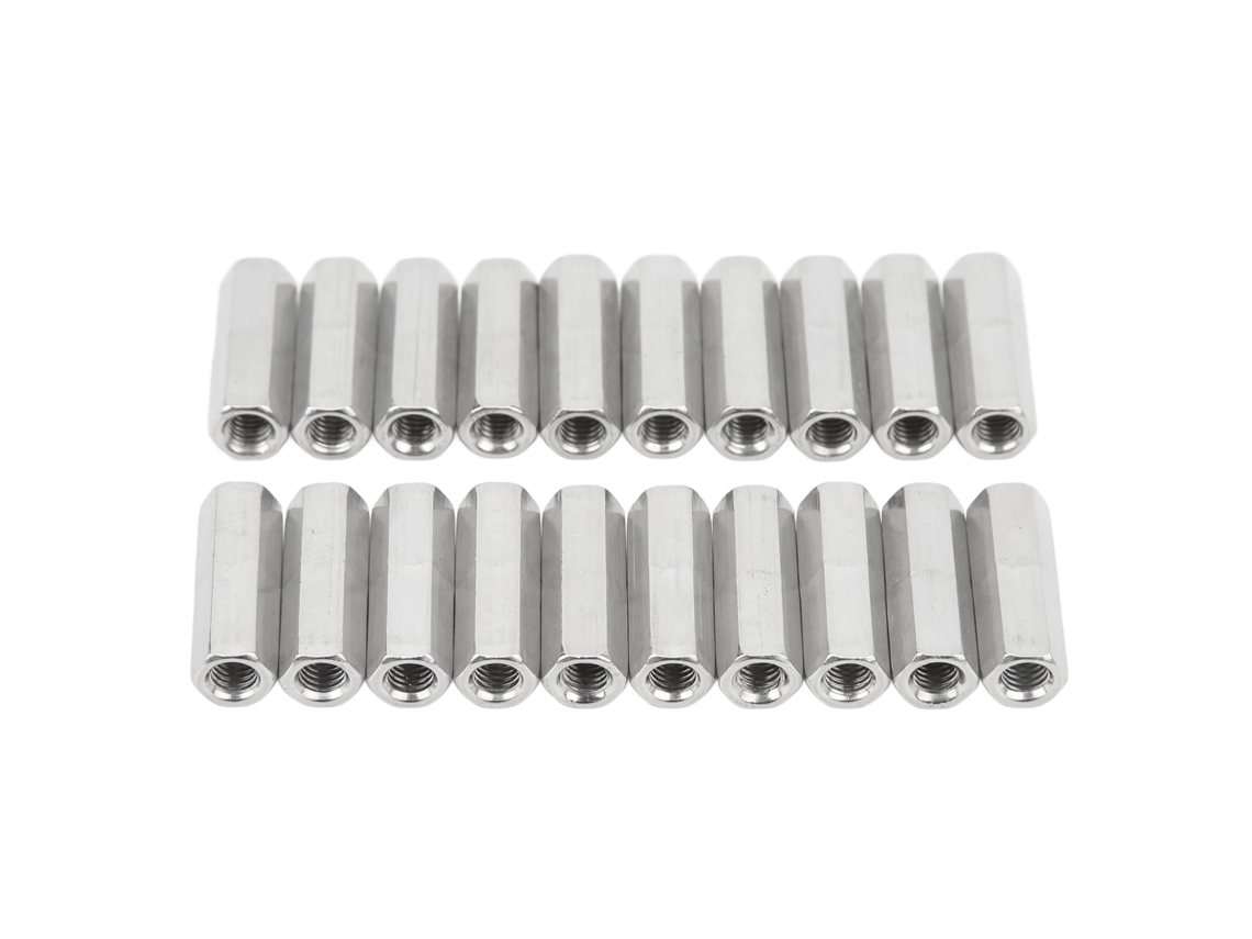 20 Porcas Sextavadas De Conexão Em Aço Inoxidável M5x8 L25mm, Fixadores De Haste Roscada À Prova De Ferrugem